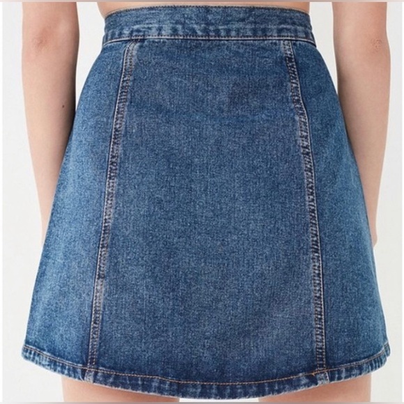 Urban Outfitters BDG Denim Button-Front High-Waisted Blue Mini Skirt, Size XS - Picture 3 of 11